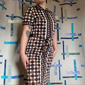 Vintage polka dot zipper front dress!